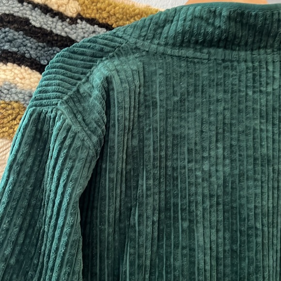 🦄 WOOLRICH Corduroy Zip Up Jacket 90s Vintage Workwear Velvet Green XXL - Picture 4 of 13
